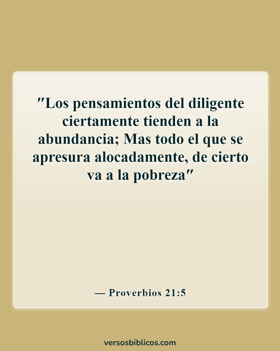Versículos de la Biblia sobre cómo mantener a su familia (Proverbios 21:5)