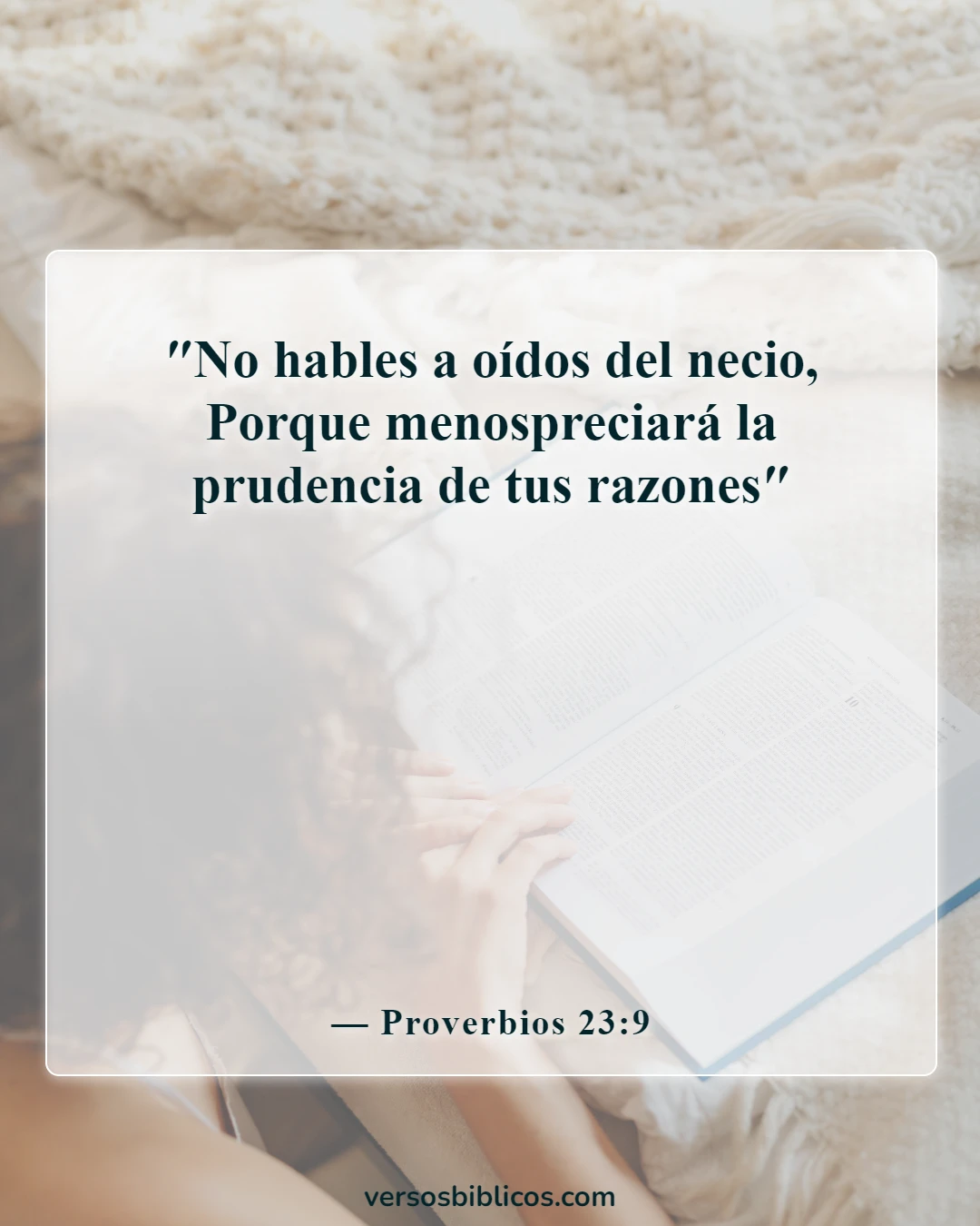 Versículos de la Biblia sobre No discutas con un tonto (Proverbios 23:9)