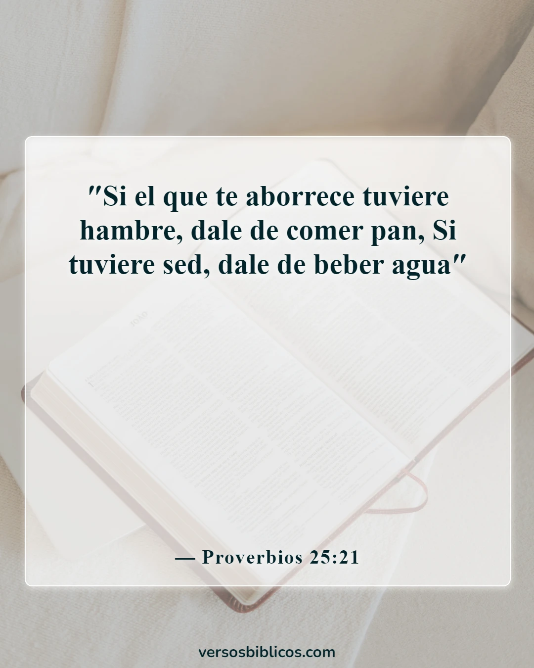 Versículos de la Biblia sobre no defenderse (Proverbios 25:21)