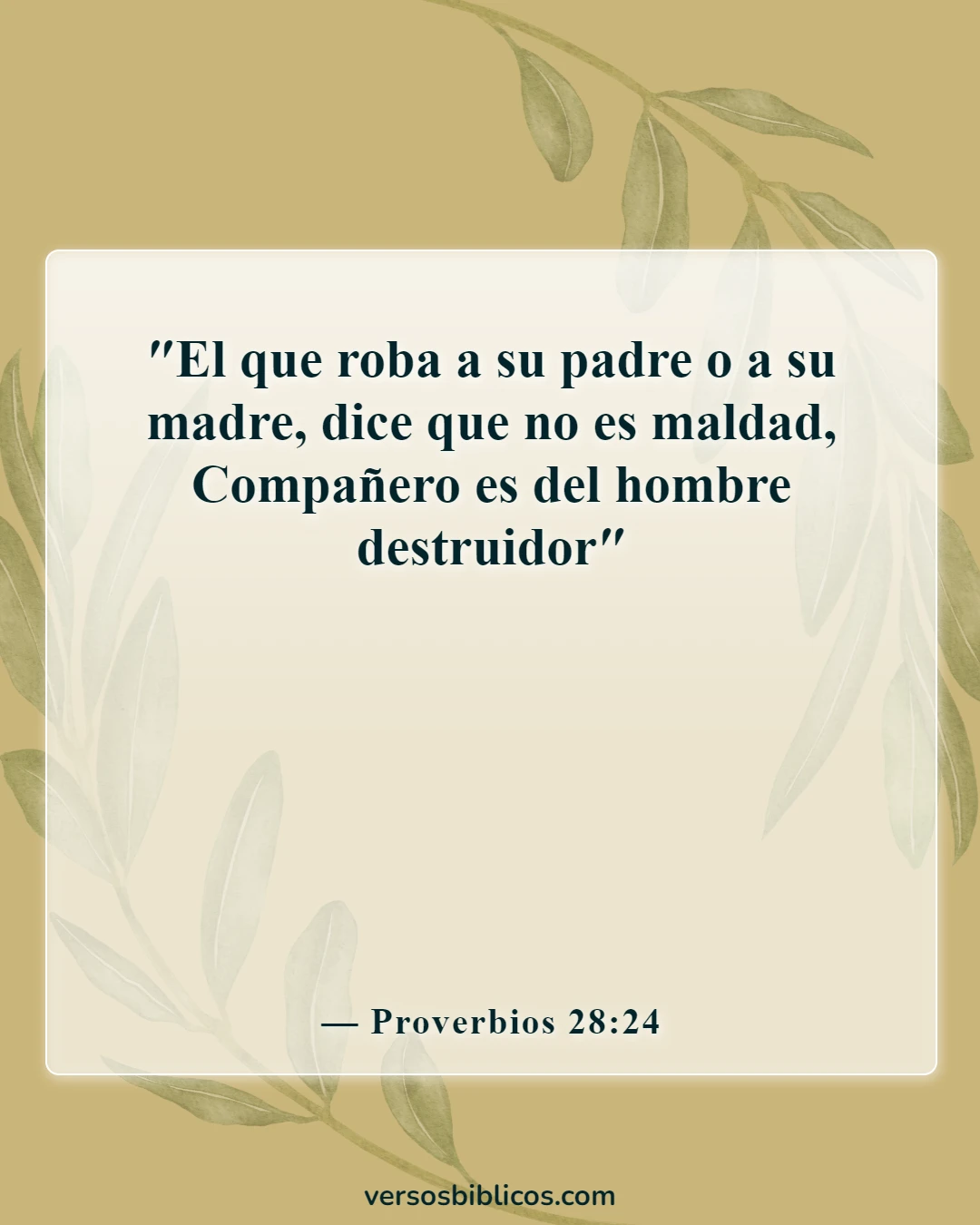 Versículos de la Biblia sobre la falta de respeto a los padres (Proverbios 28:24)