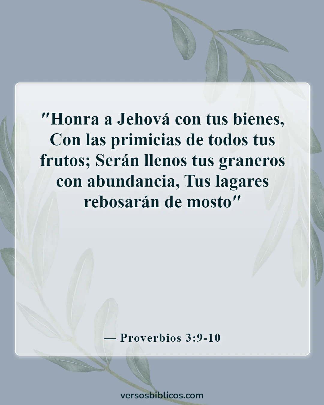 Versículos de la Biblia sobre la restauración (Proverbios 3:9-10)