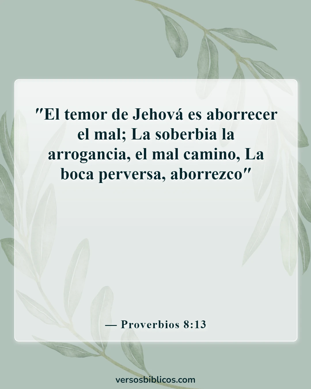 Versículos de la Biblia sobre una mujer que teme al Señor (Proverbios 8:13)