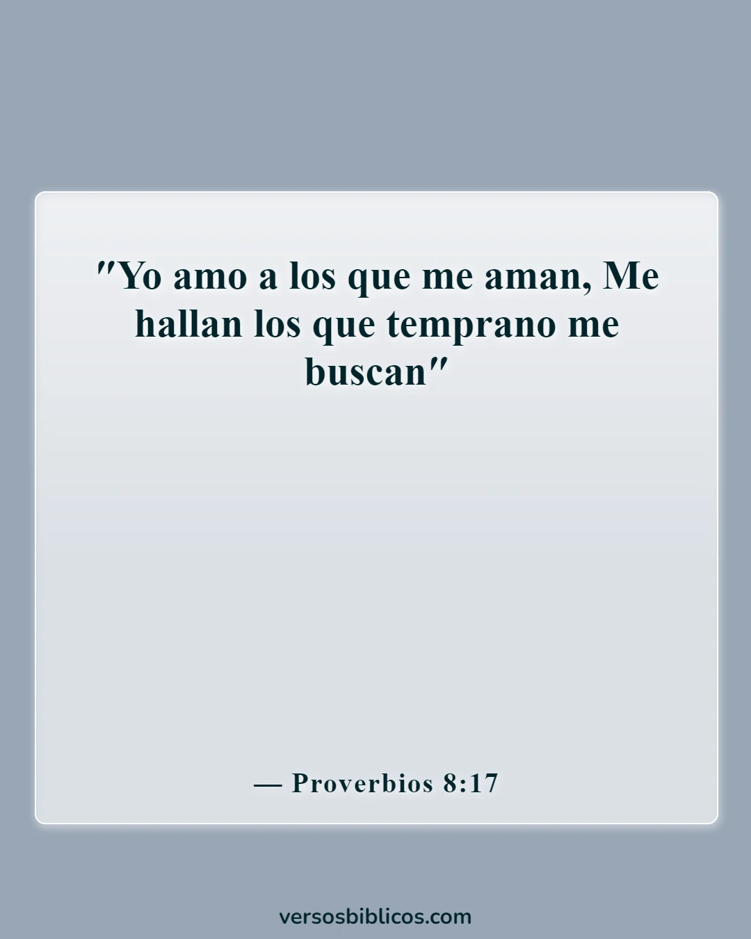 Versículos de la Biblia sobre los buenos días (Proverbios 8:17)