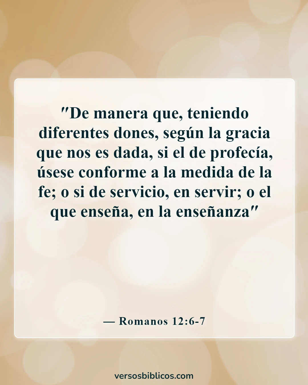 Versículos de la Biblia sobre la vocación (Romanos 12:6-7)