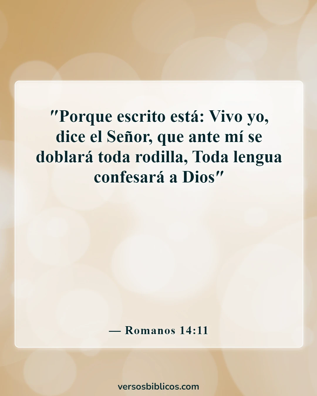Versículos de la Biblia sobre la soberanía de Dios (Romanos 14:11)