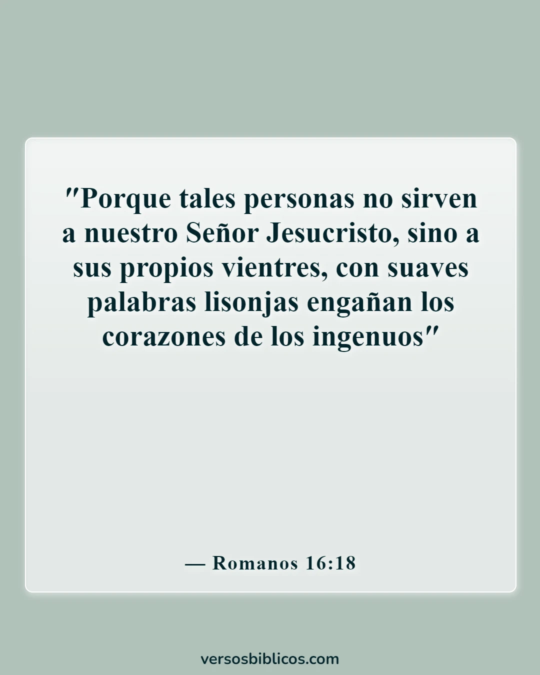 Versículos de la Biblia sobre la advertencia de los falsos profetas (Romanos 16:18)