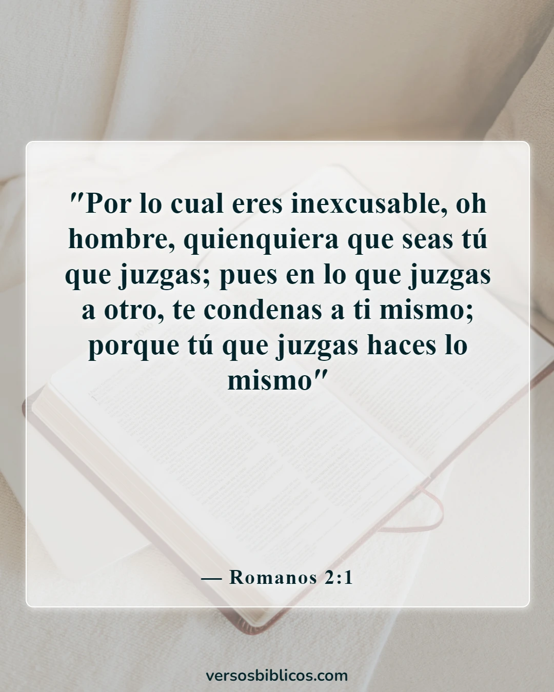 Versículos de la Biblia sobre no juzgar (Romanos 2:1)