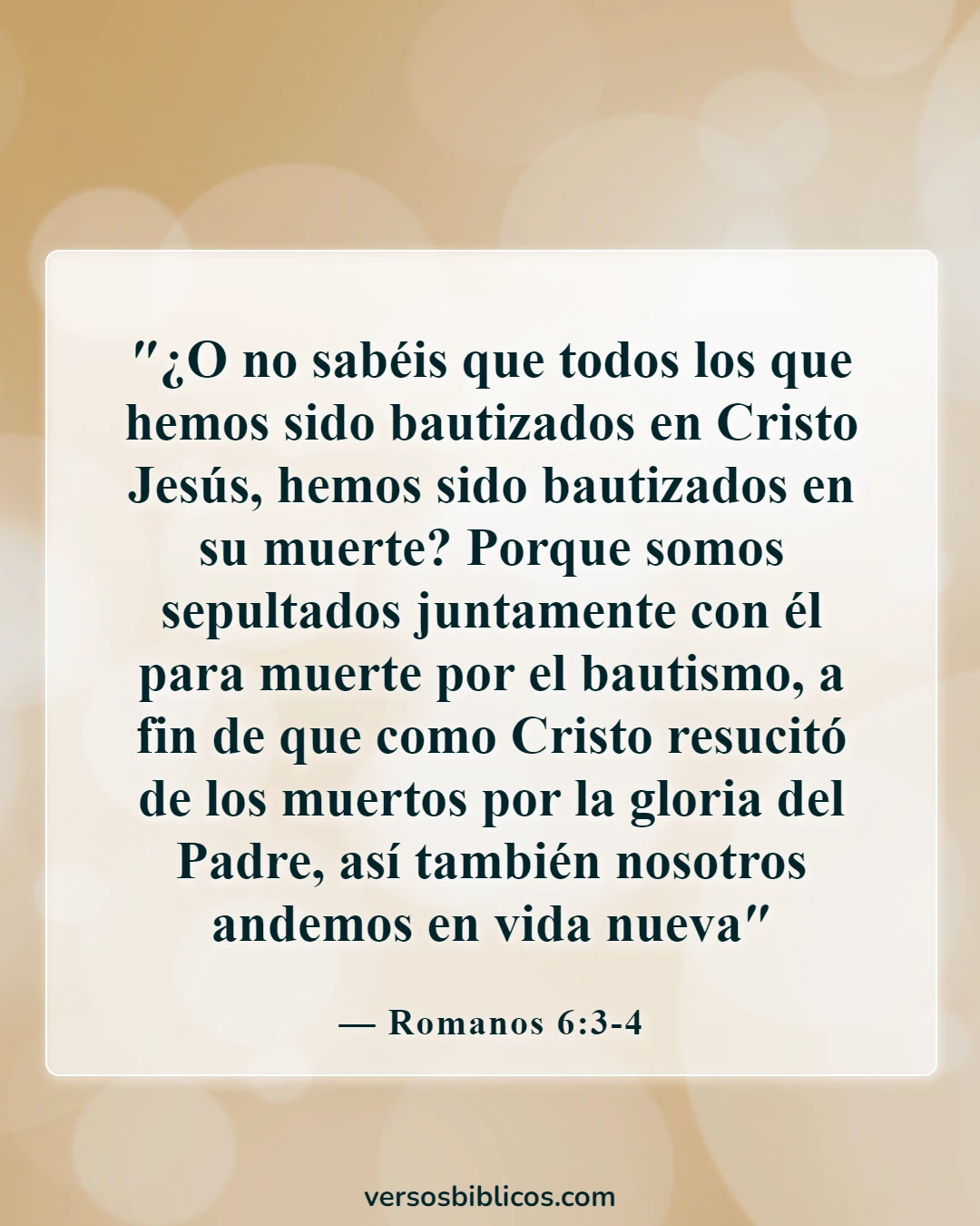 Versículos de la Biblia sobre el renacimiento (Romanos 6:3-4)
