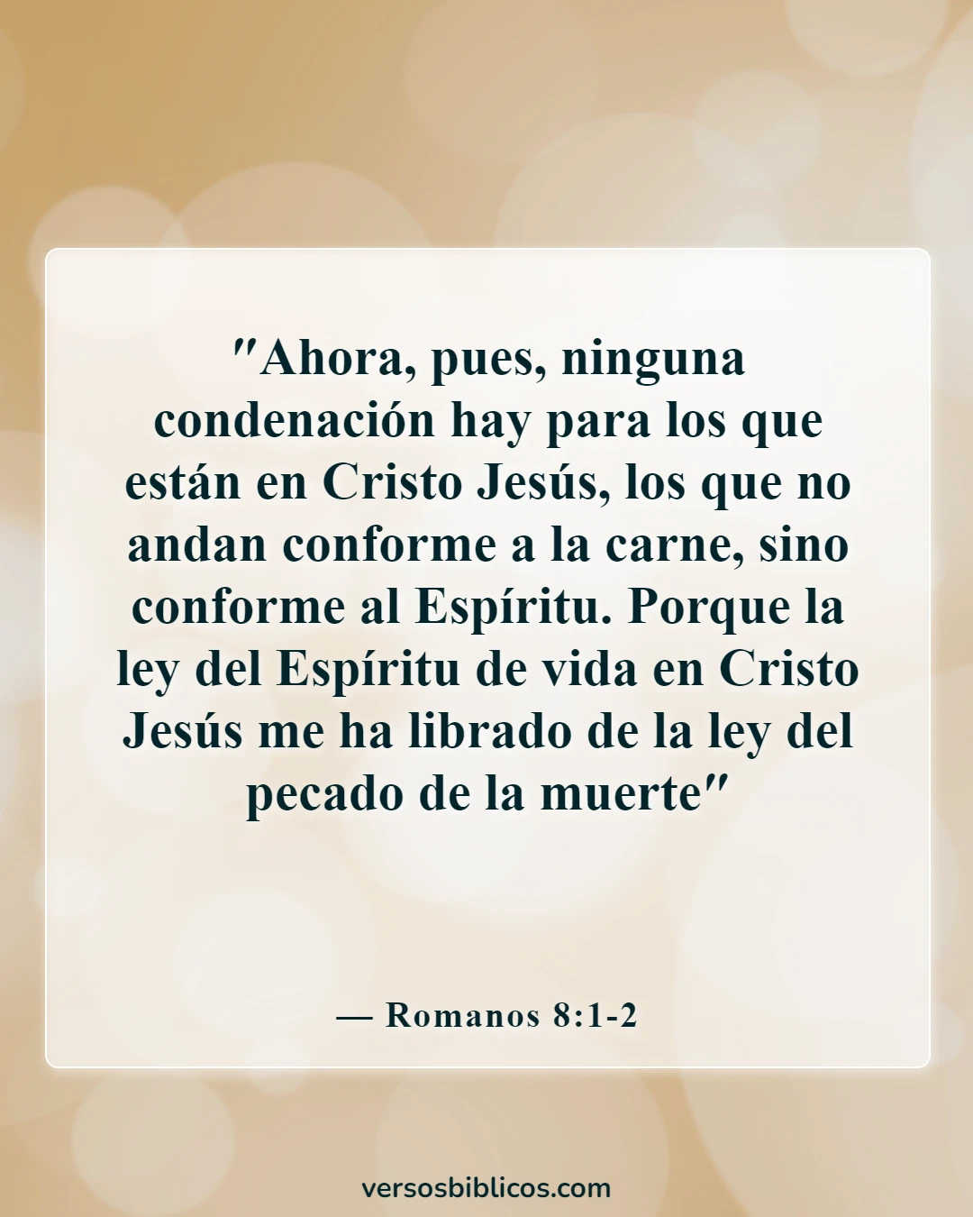 Versículos de la Biblia sobre Jesús muere por nuestros pecados (Romanos 8:1-2)