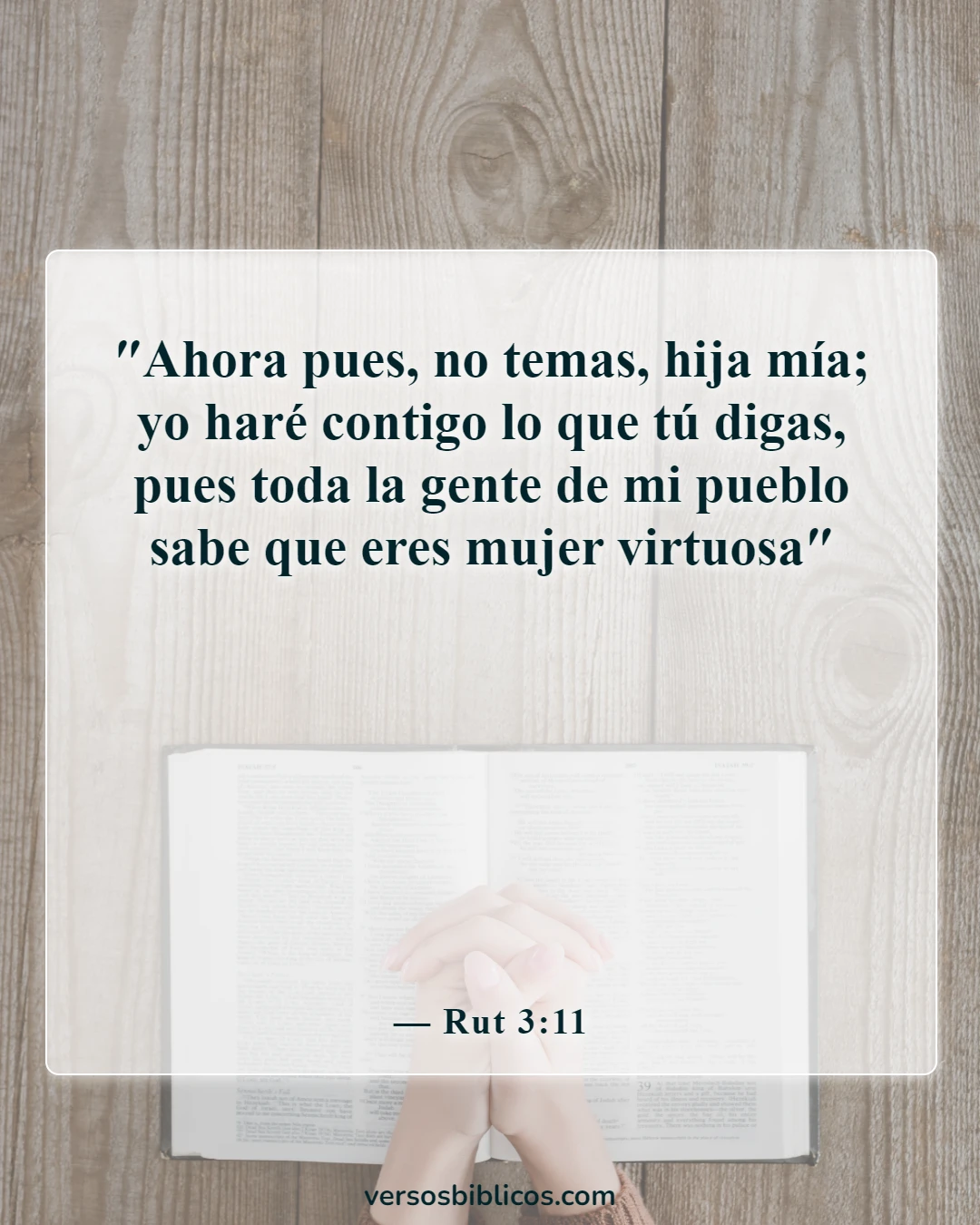 Versículos de la Biblia sobre la mujer sabia (Rut 3:11)