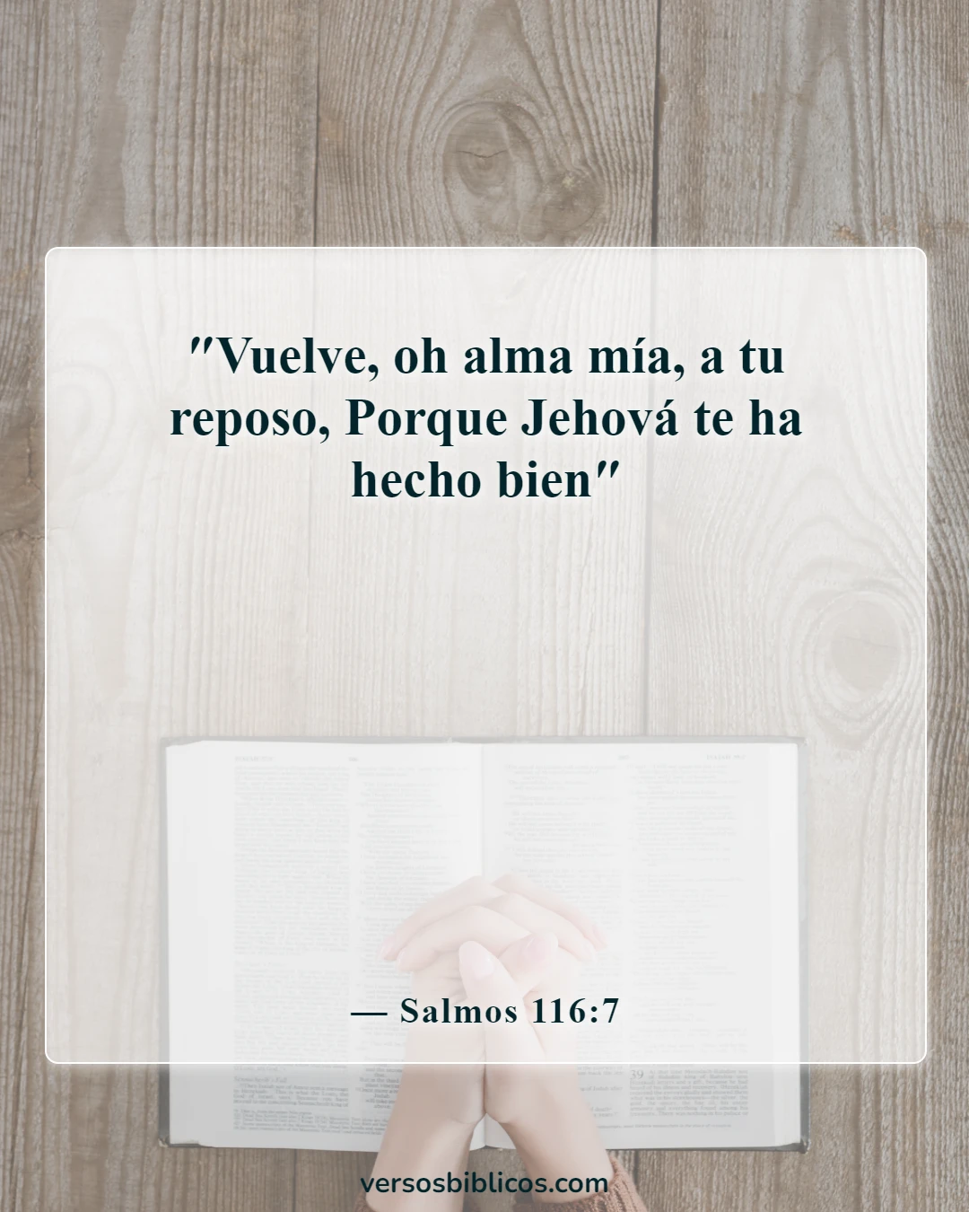 Versículos de la Biblia sobre dormir bien (Salmos 116:7)