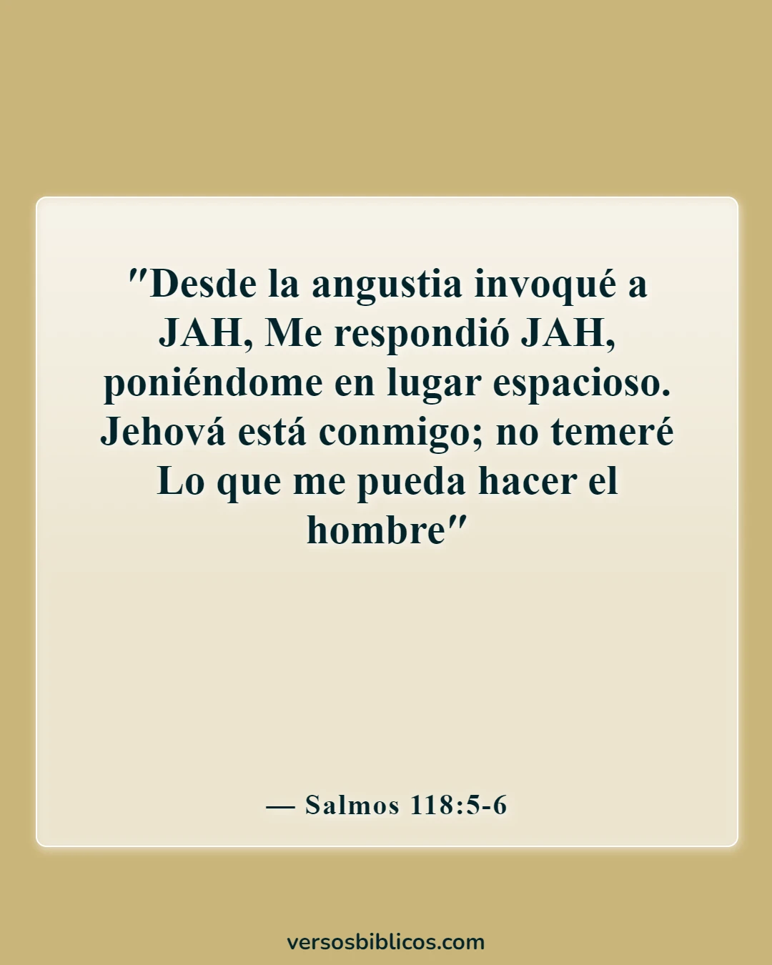 Versículos de la Biblia sobre la soledad (Salmos 118:5-6)