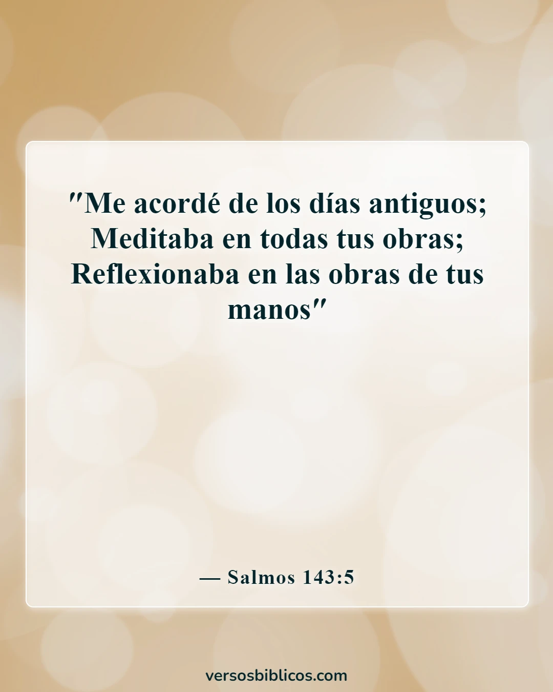 Versículos de la Biblia sobre pasar tiempo con Dios (Salmos 143:5)