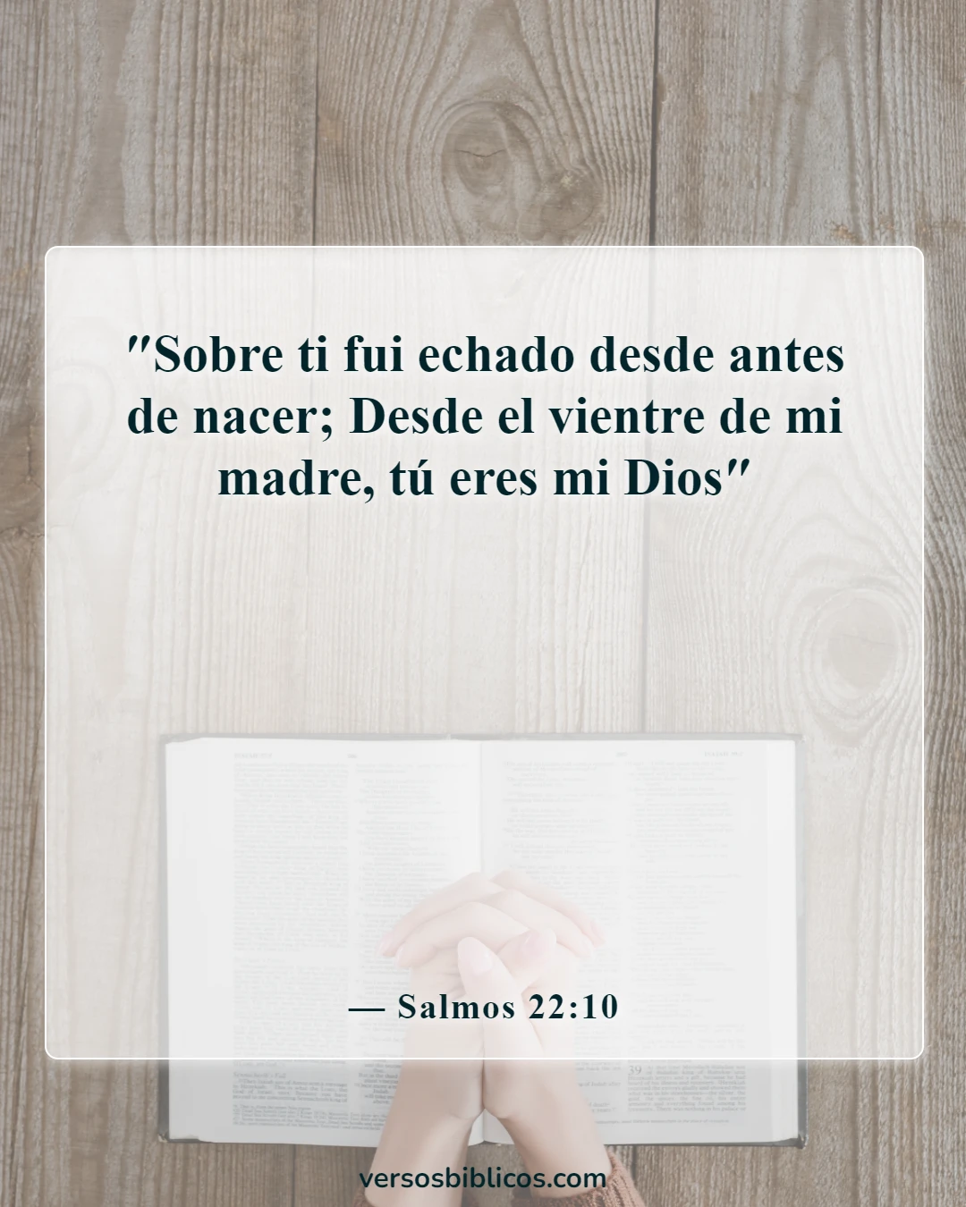 Versículos de la Biblia sobre la vida que comienza en la concepción (Salmos 22:10)