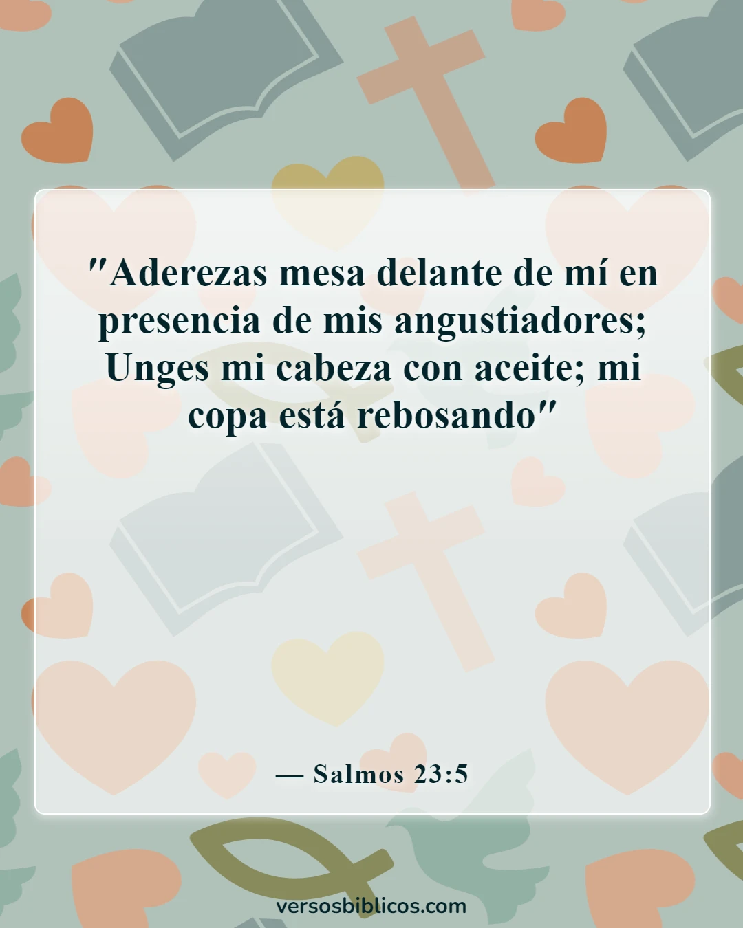 Versículos de la Biblia sobre alimento para el alma (Salmos 23:5)