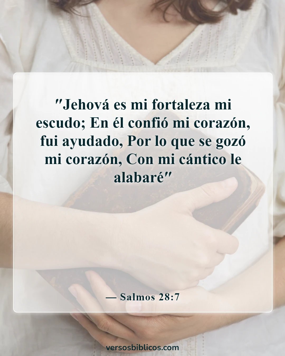 Versículos de la Biblia sobre la alegría (Salmos 28:7)