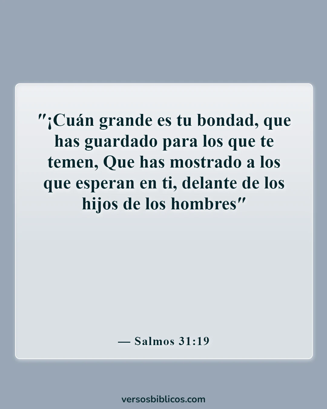 Versículos de la Biblia sobre Dios es bueno todo el tiempo (Salmos 31:19)