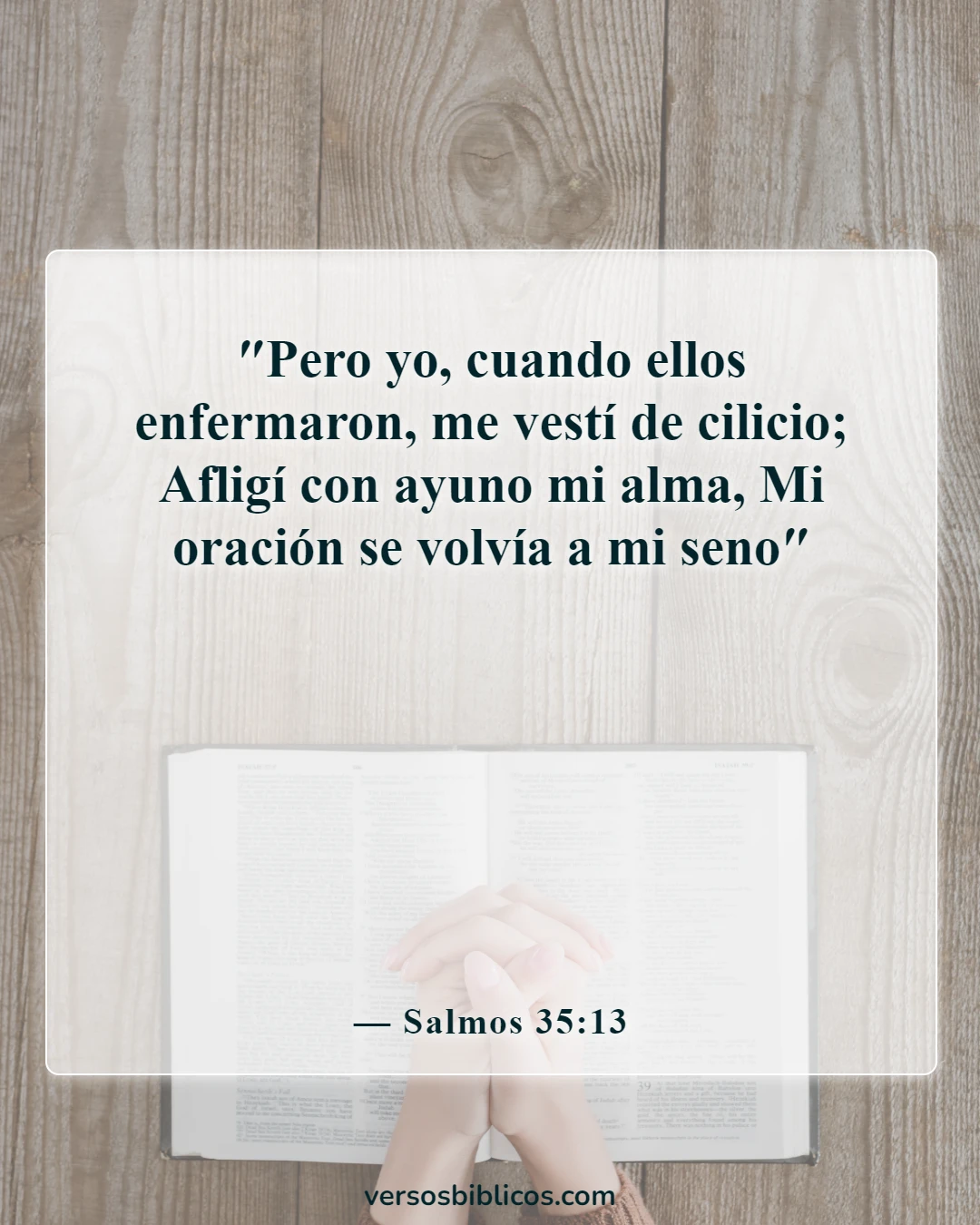 Versículos de la Biblia sobre el ayuno (Salmos 35:13)