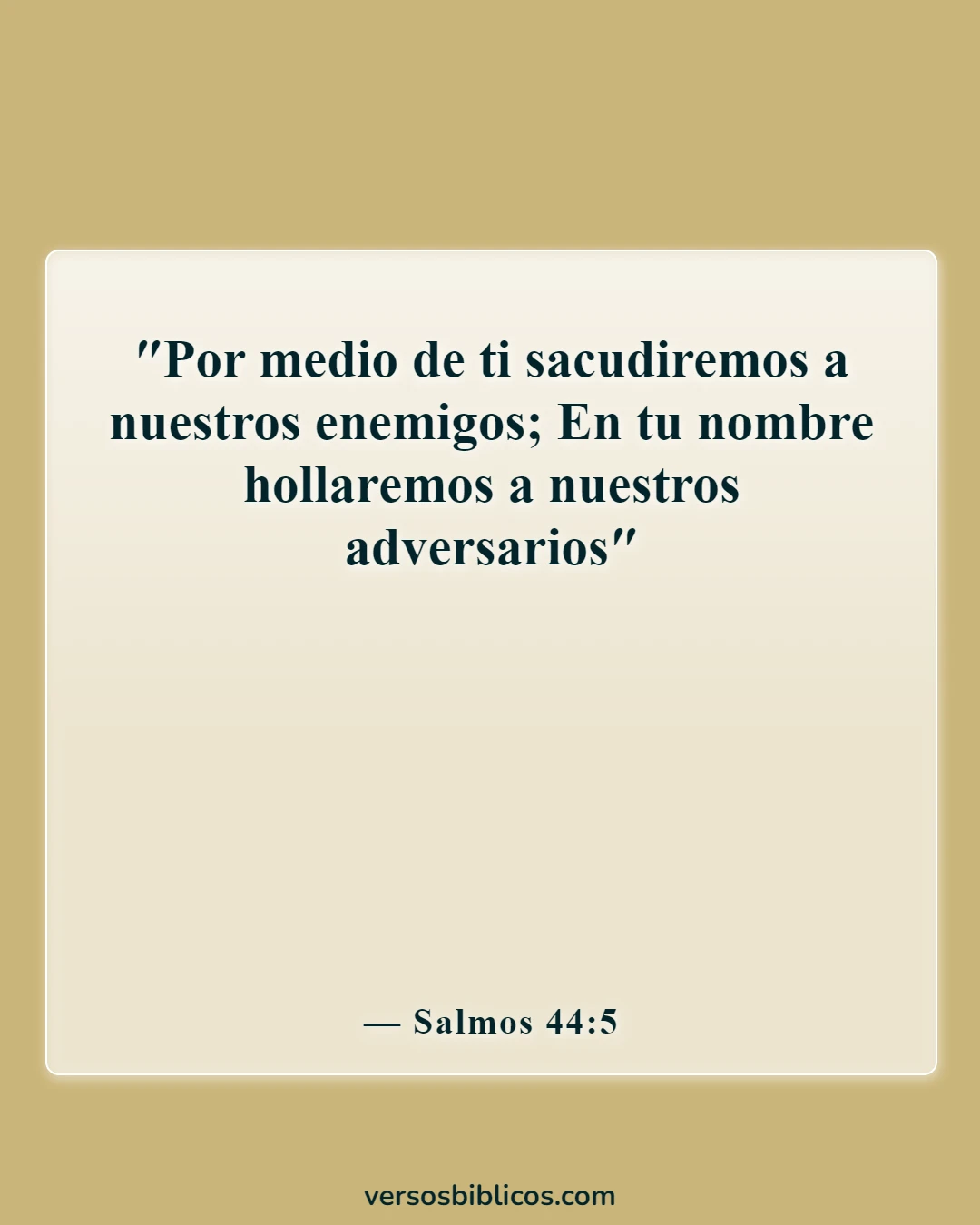 Versículos de la Biblia sobre Dios destruyendo a tus enemigos (Salmos 44:5)