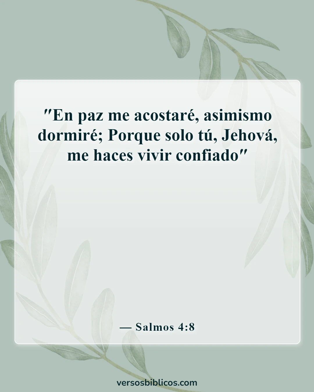 Versículos de la Biblia sobre la paz en la presencia de Dios (Salmos 4:8)