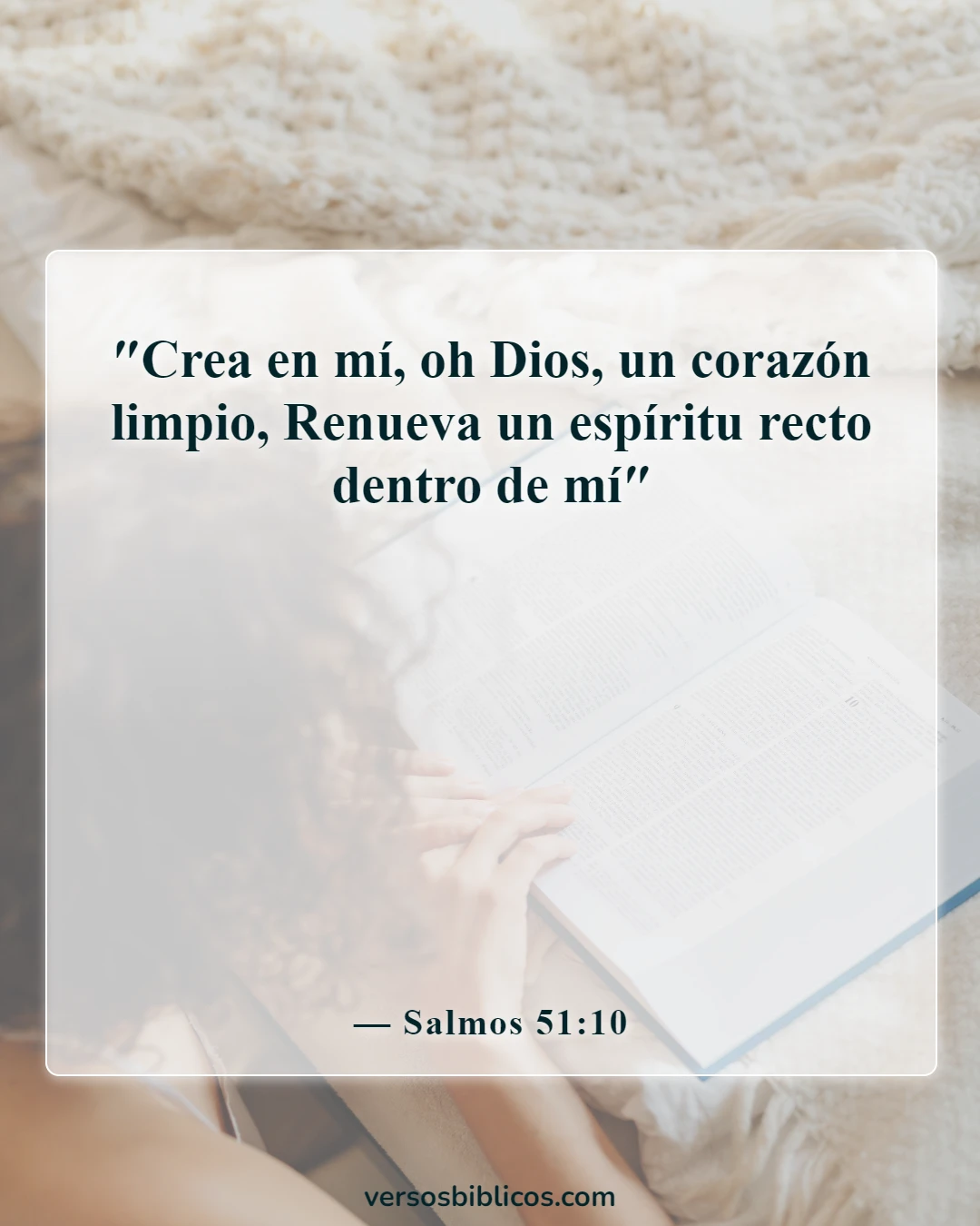 Versículos de la Biblia sobre los celos y la envidia (Salmos 51:10)