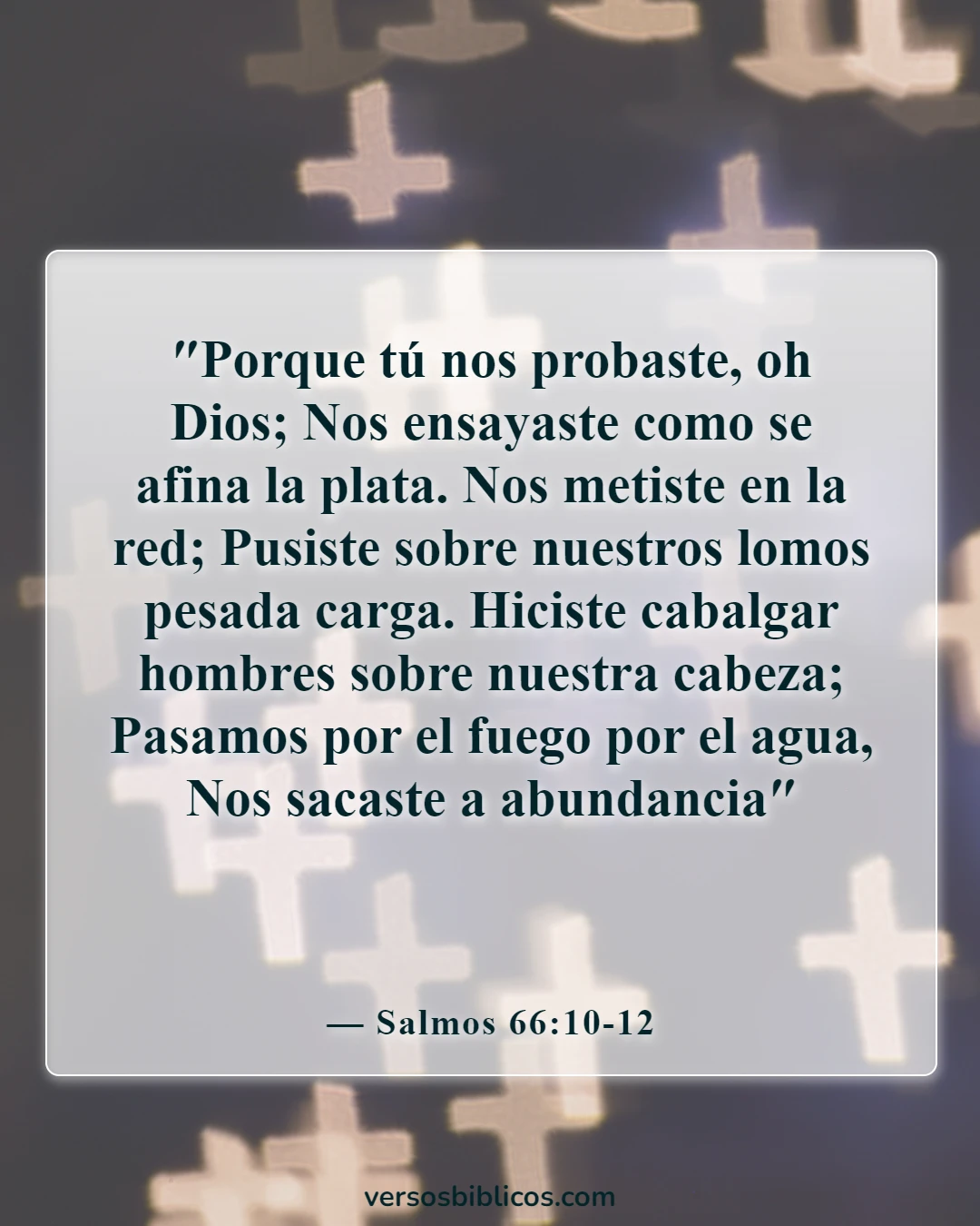 Versículos de la Biblia sobre parejas en tiempos difíciles (Salmos 66:10-12)