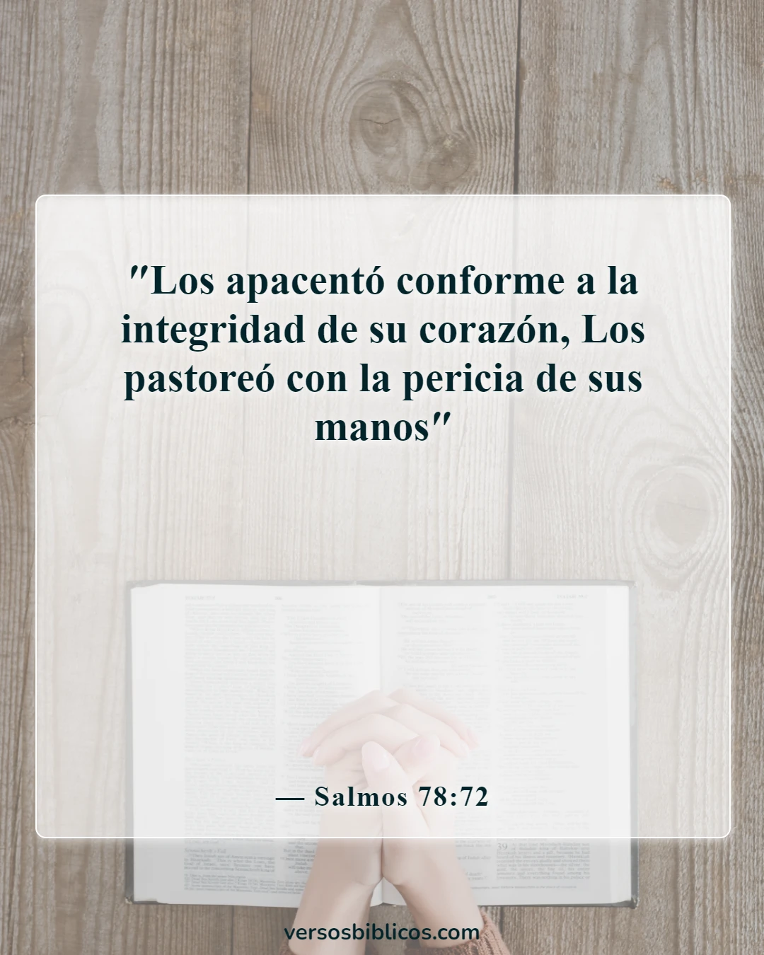 Versículos de la Biblia sobre las cualidades inspiradoras de un buen líder (Salmos 78:72)