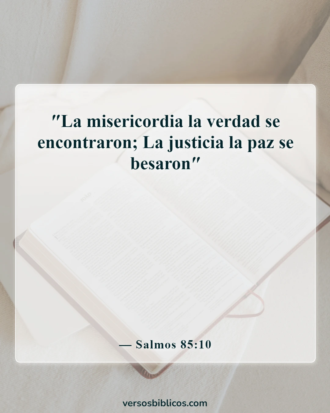 Versículos de la Biblia sobre buscar la paz y perseguirla (Salmos 85:10)