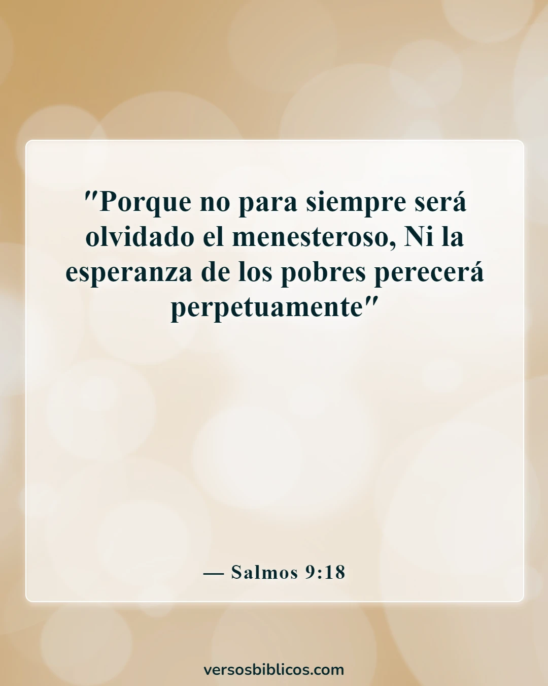 Versículos de la Biblia sobre clamar a Dios en la desesperación (Salmos 9:18)