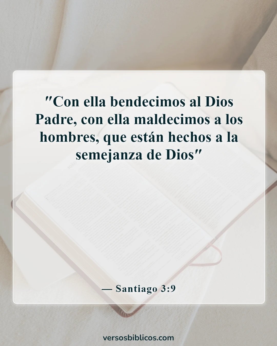 Versículos de la Biblia sobre tratar a los demás con honor, amor, dignidad y respeto (Santiago 3:9)