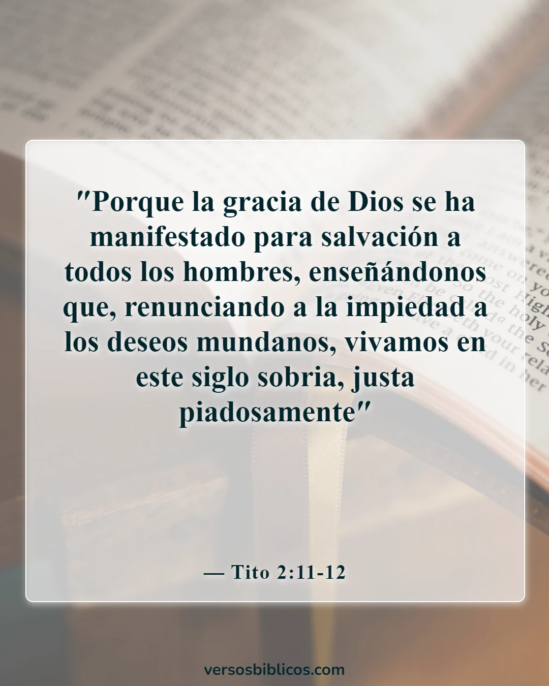 Versículos de la Biblia sobre los apartados del mundo (Tito 2:11-12)